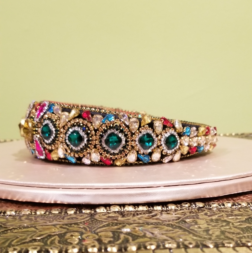Multicolor Rhinestone Handmade Headband - Picture 3 of 6